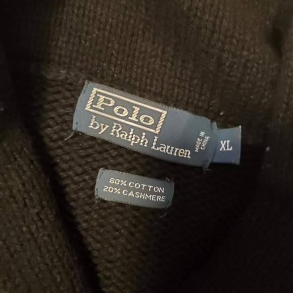 Polo by Ralph Lauren Black Snowflake Cardigan Sweater - Picture 3 of 6